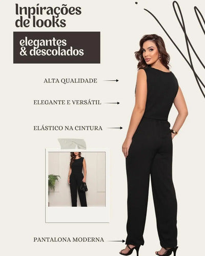 Conjunto Alfaiataria Feminino Calça Wide Leg E Blusa Elegant