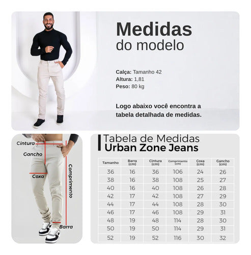 Calça Sarja Social Masculina Esporte Fino Com Elastano