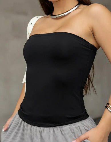 Tube Top Faixa Feminino Tubinho Forro Duplo Básico Suplex