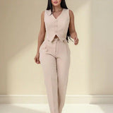 Conjunto Calça Skinny Com Colete Social Alfaiataria Feminino
