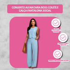 Conjunto Alfaiataria Boss Colete E Calça Pantalona Social