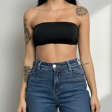Cropped Tomara Que Caia Top Faixa De Malha Viscolycra