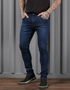 Calça Jeans Preta Super Skinny Masculina Lycra Premium