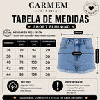 Short Jeans Feminino Barra Virada Cintura Alta Jeans Grosso