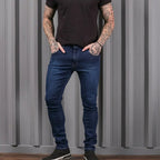 Calça Jeans Preta Super Skinny Masculina Lycra Premium