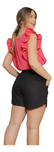 Kit 5 Short Soltinho Laço Curto Feminino Cintura Bermuda Top