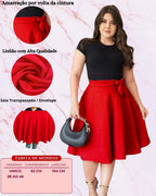 Saia Midi Gode Envelope Moda Evangélica
