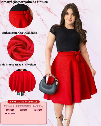 Saia Midi Gode Envelope Moda Evangélica
