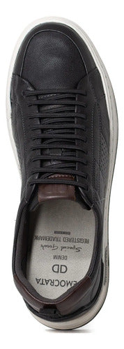 Sapatênis Masculino Democrata Denim Mike Casual Couro
