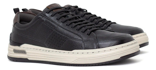 Sapatênis Masculino Democrata Denim Mike Casual Couro