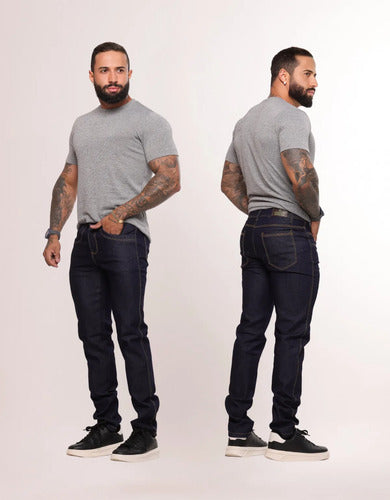Kit 3 Calças Masculinas Jeans Slim Lycra Premium Elastano