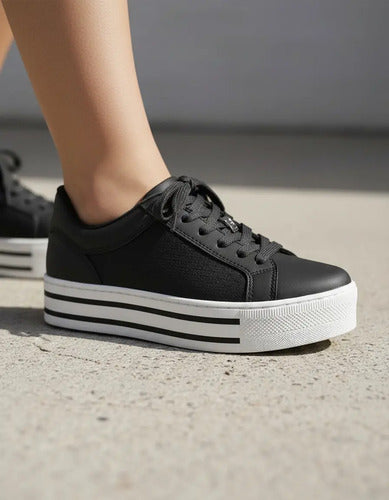 Tênis Feminino Via Marte Solado Flatform Preto Original