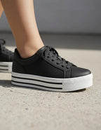 Tênis Feminino Via Marte Solado Flatform Preto Original