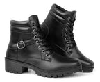 Coturno Feminino Cano Baixo Solado Tratorado Fivela Outono