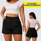 Shorts Feminino Cintura Alta Meia Coxa Alfaiataria Social