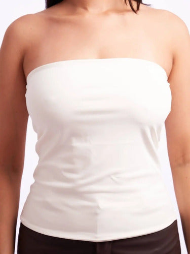 Top Tube Poliamida Forrada Tomara Que Caia Cropped Moda