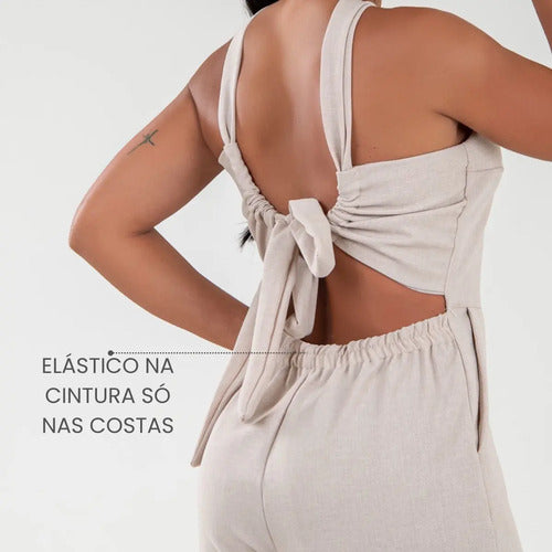 Macacão Longo Pantalona Elegante Festa Luxo Costas Ajustável