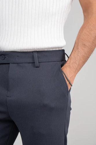 Calça Social Alfaiataria Masculina Malha Elastano Stretch