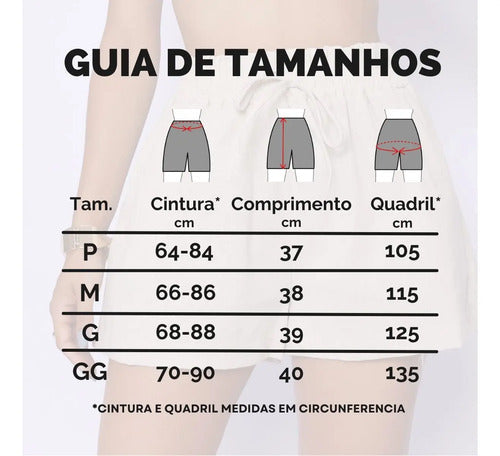 Shortinho Feminino Short Em Linho Cintura Alta Bermuda Verão