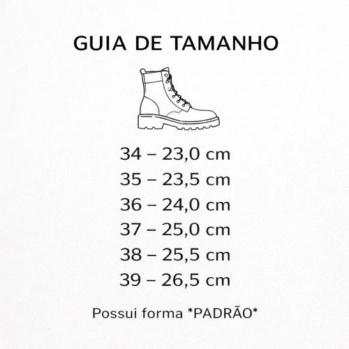 Bota Coturno Salto Baixo Aplicação Metal Preto
