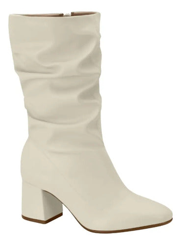 Bota Feminina Beira Rio Salto Grosso Cano Medio 9076102