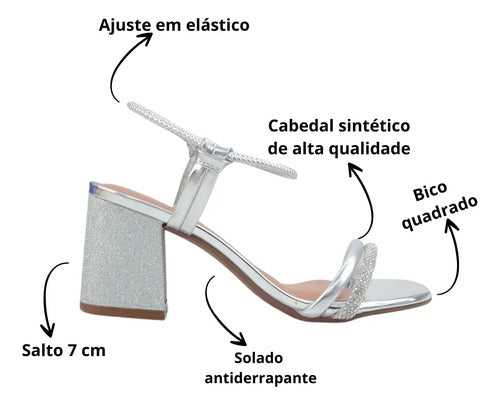 Sandália Feminina Salto Médio Quadrado Beira Rio Lançamento