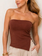 Blusa Top Tomara Que Caia Justinha Ponta Assimétrica