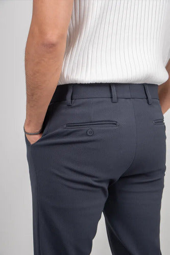 Calça Social Alfaiataria Masculina Malha Elastano Stretch