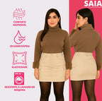 Saia Feminina Cargo Mini Jeans Algodão Com Lycra