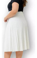 Saia Midi Plissada Lisa Moda Evangélica Tendencia Leve