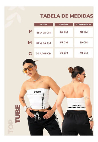 Top Tube Poliamida Forrada Tomara Que Caia Cropped Moda