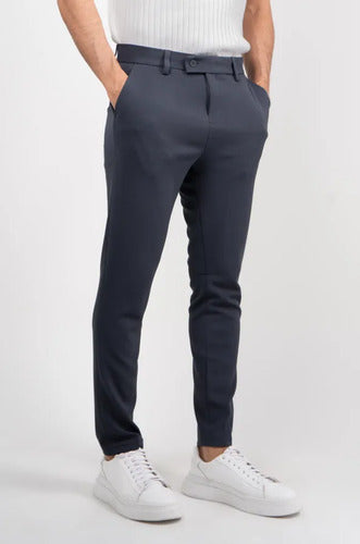 Calça Social Alfaiataria Masculina Malha Elastano Stretch