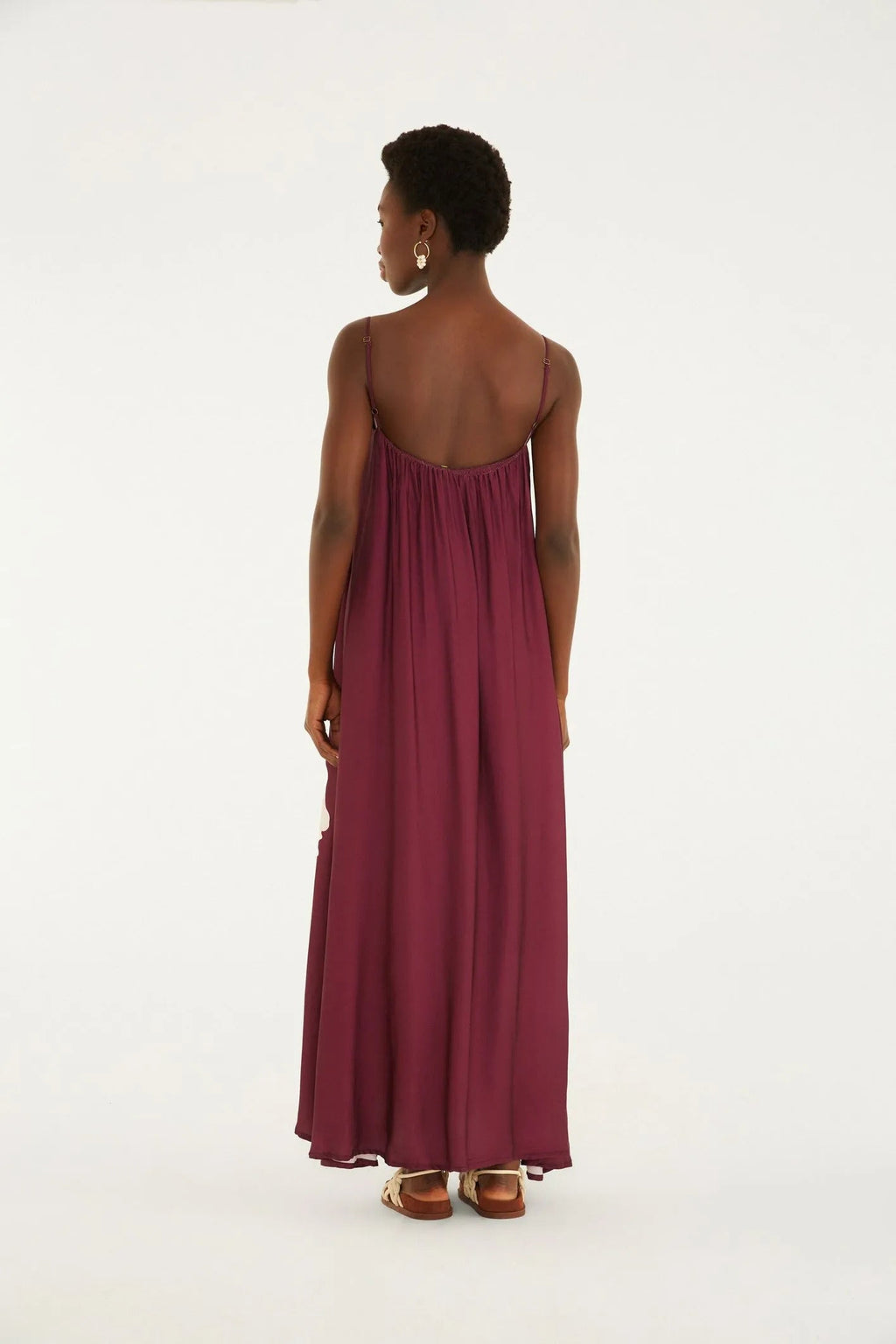 Vestido Longo Alcinhas Estampado Papoula