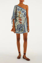 Vestido Curto Estampado Sonho De Concha