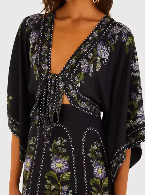 VESTIDO FARM LONGO MANGA JULIETA