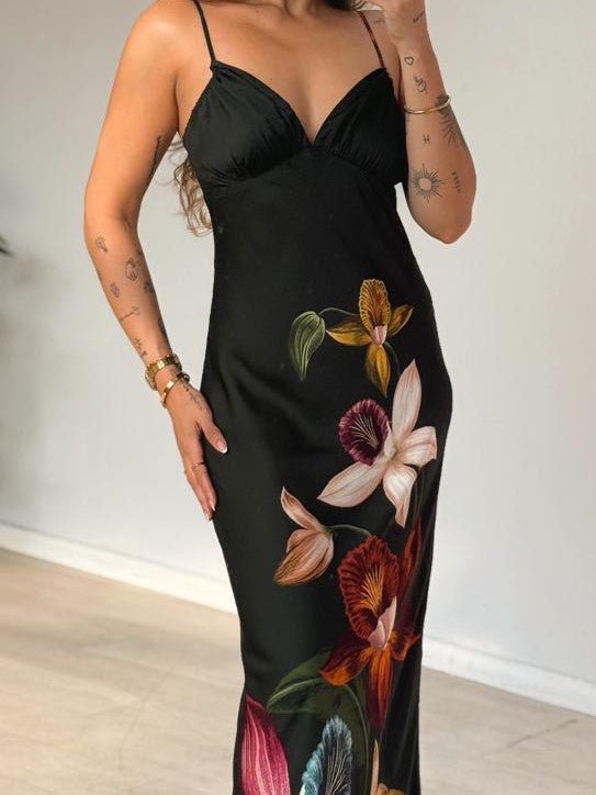 VESTIDO FARM LONGO MAXI ORQUIDEA