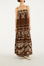 VESTIDO FARM LONGO ALCINHAS NICOLE