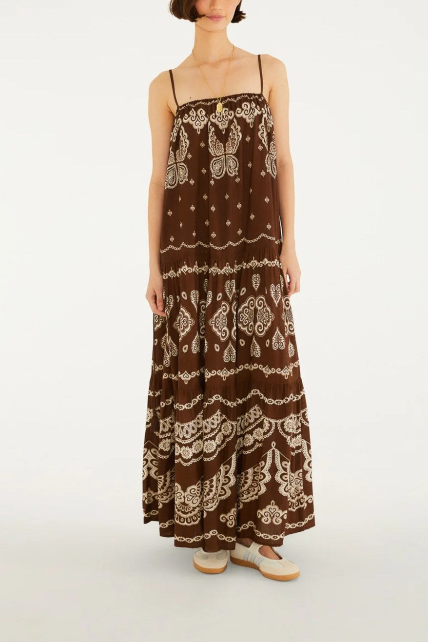 VESTIDO FARM LONGO ALCINHAS NICOLE