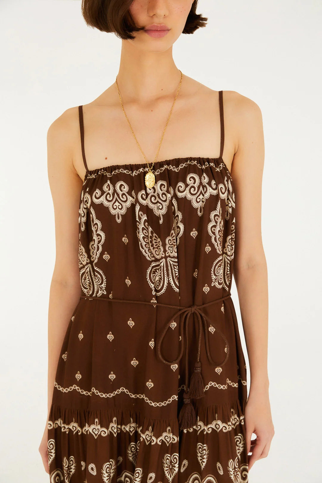 VESTIDO FARM LONGO ALCINHAS NICOLE