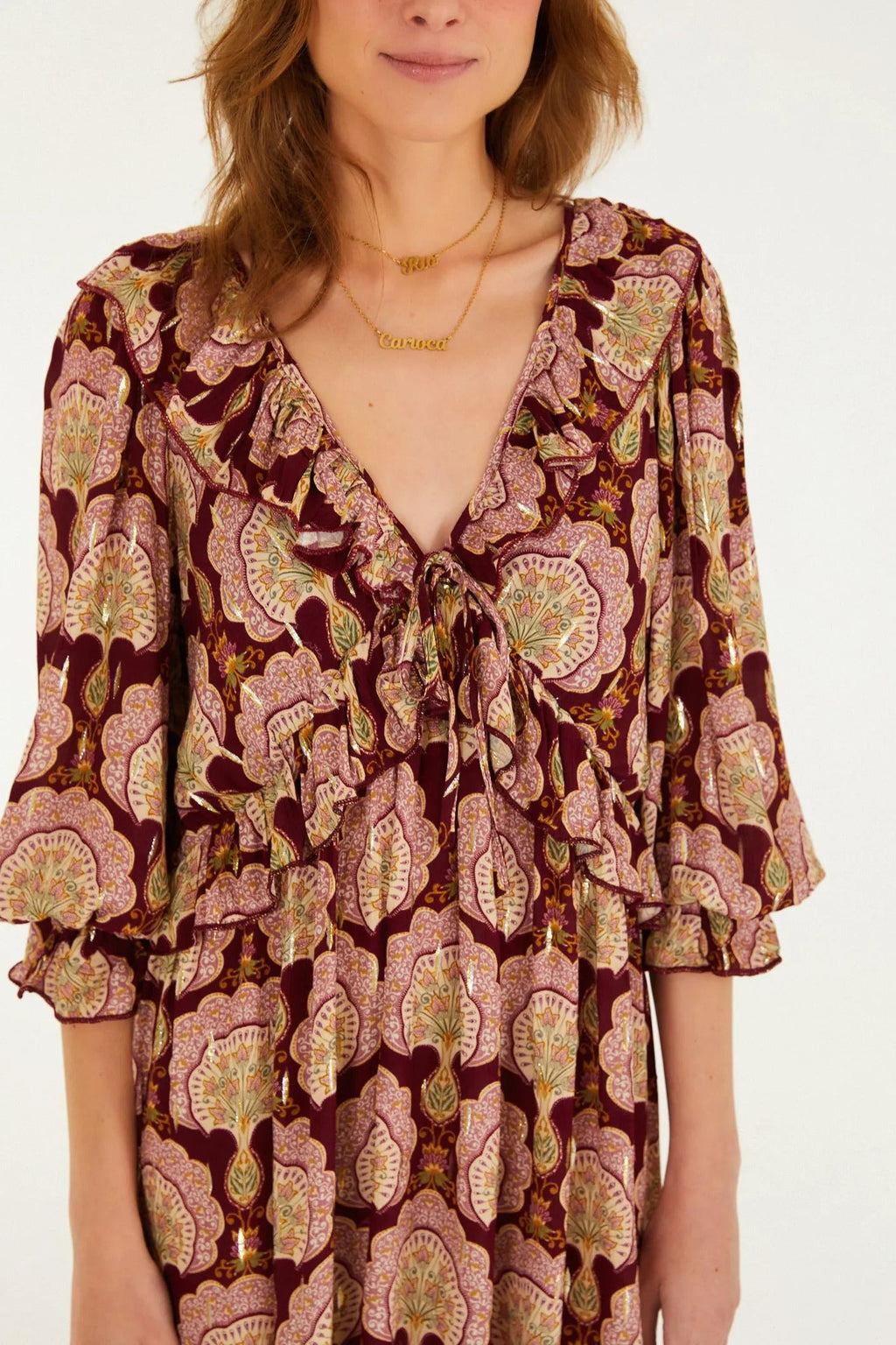 VESTIDO FARM CURTO LEQUE DE PAVAO