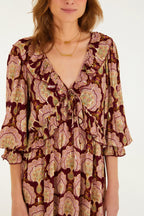 VESTIDO FARM CURTO LEQUE DE PAVAO