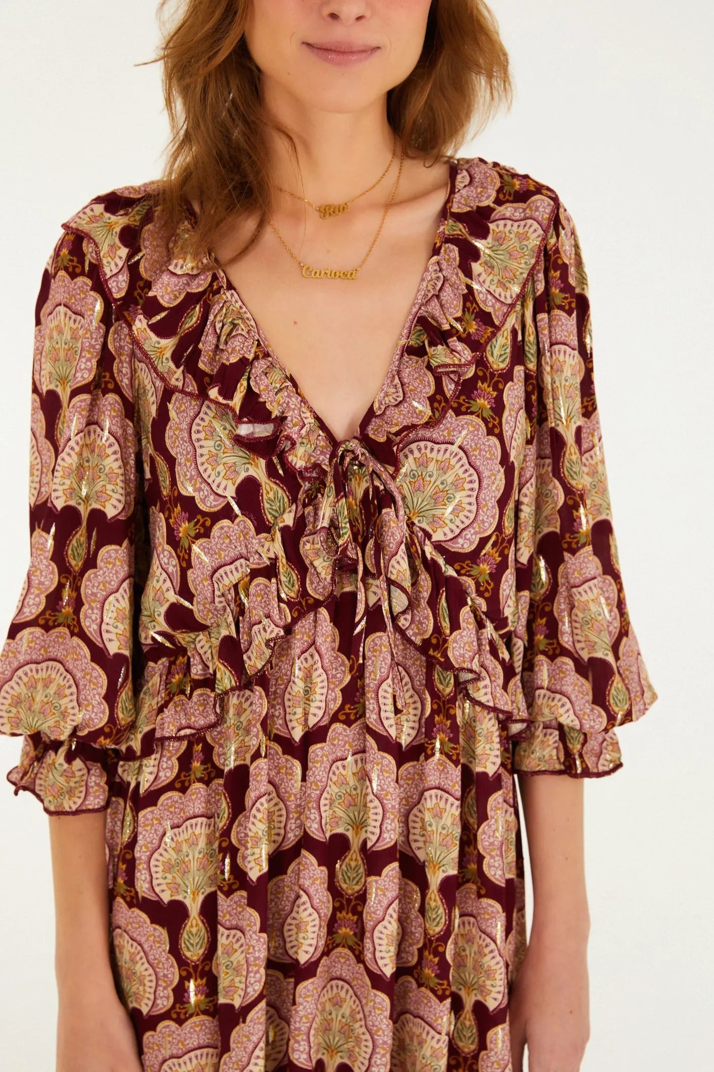 VESTIDO FARM CURTO LEQUE DE PAVAO