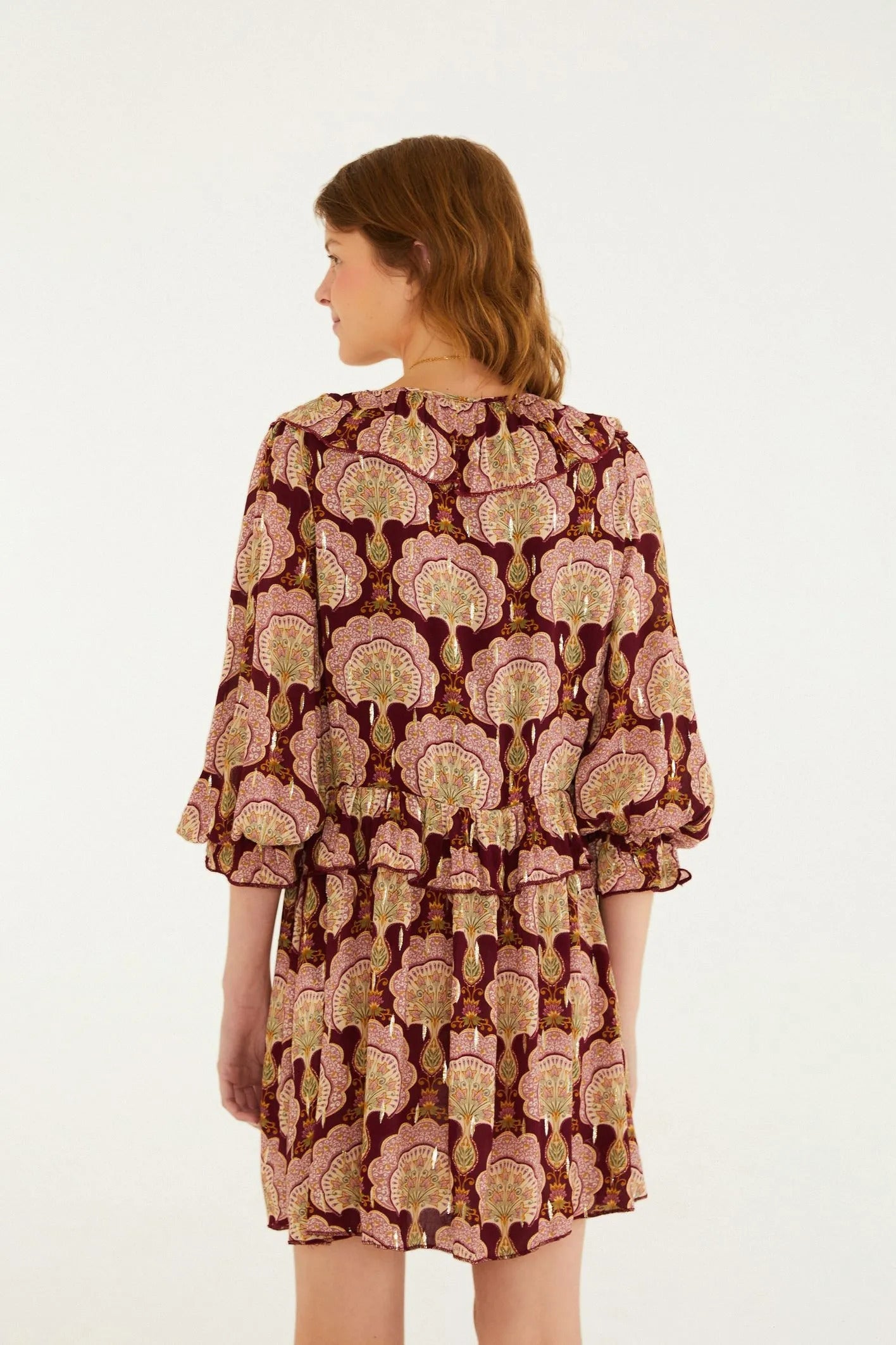 VESTIDO FARM CURTO LEQUE DE PAVAO
