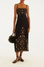 Vestido Midi Sonho De Concha Preto Farm