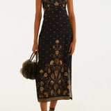 Vestido Midi Sonho De Concha Preto Farm