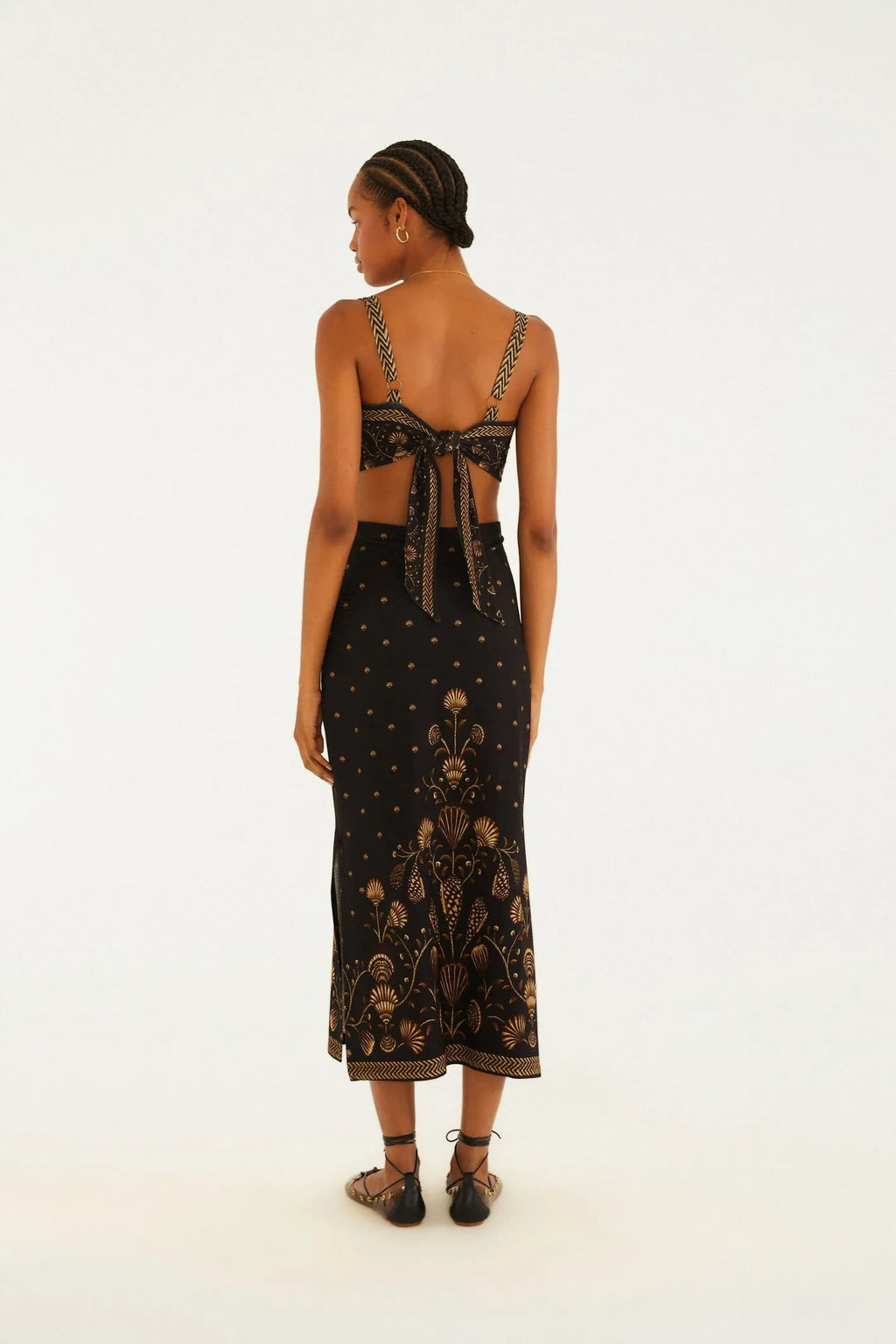 Vestido Midi Sonho De Concha Preto Farm