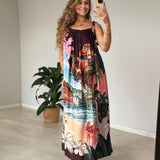 Vestido Longo Estampado Lenços Cariocas