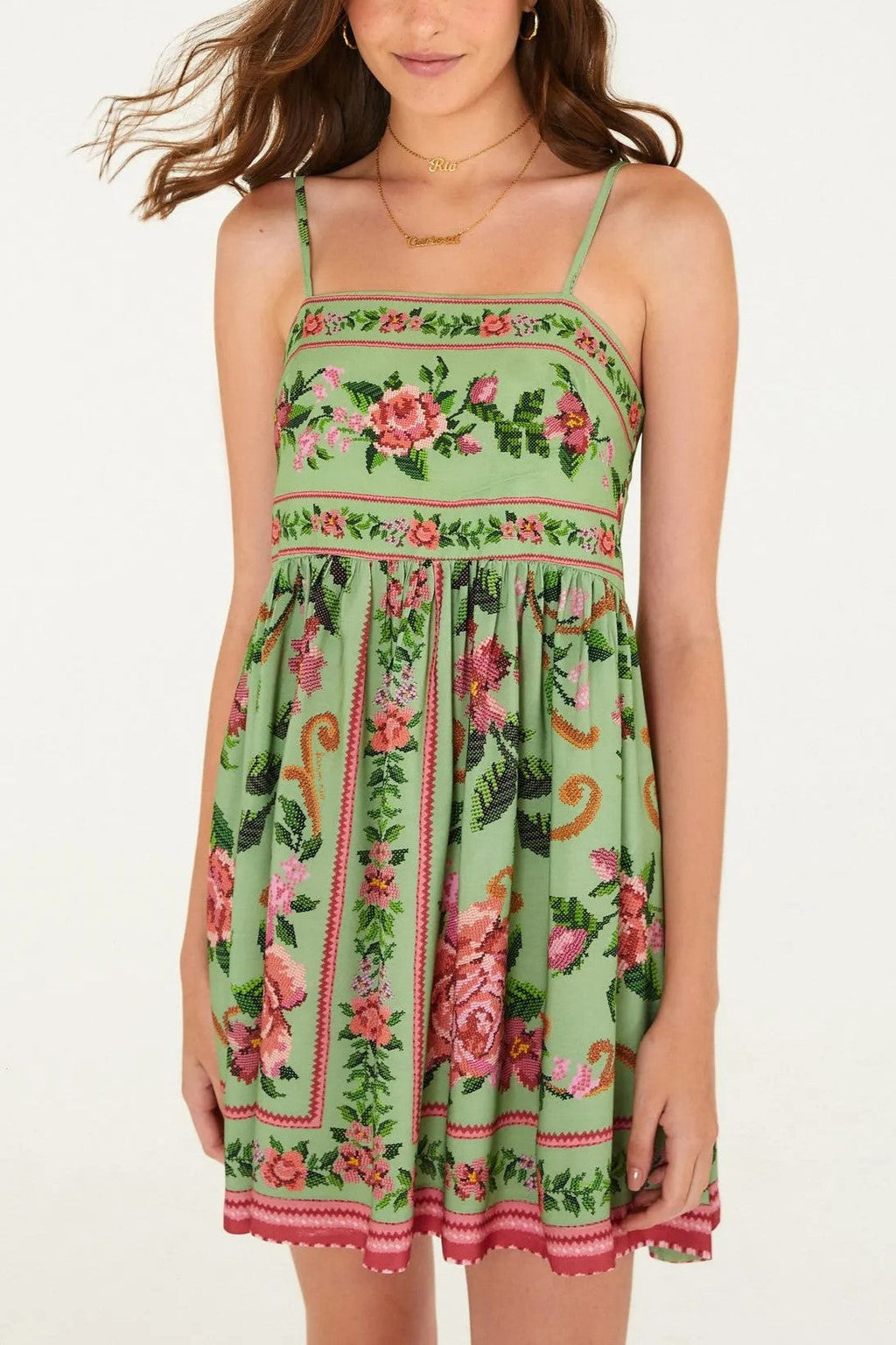 VESTIDO FARM CURTO FLOR REALEZA