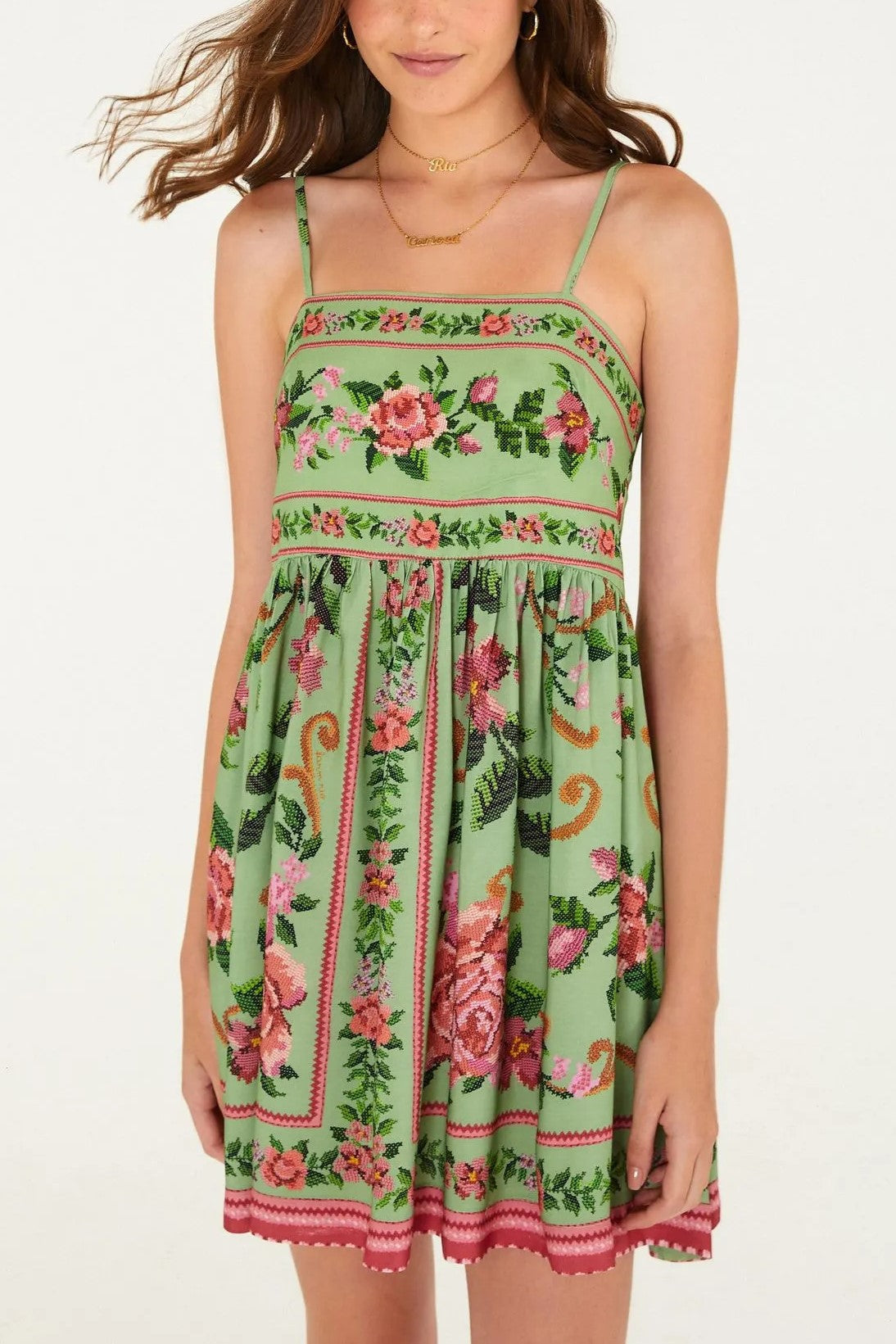 VESTIDO FARM CURTO FLOR REALEZA
