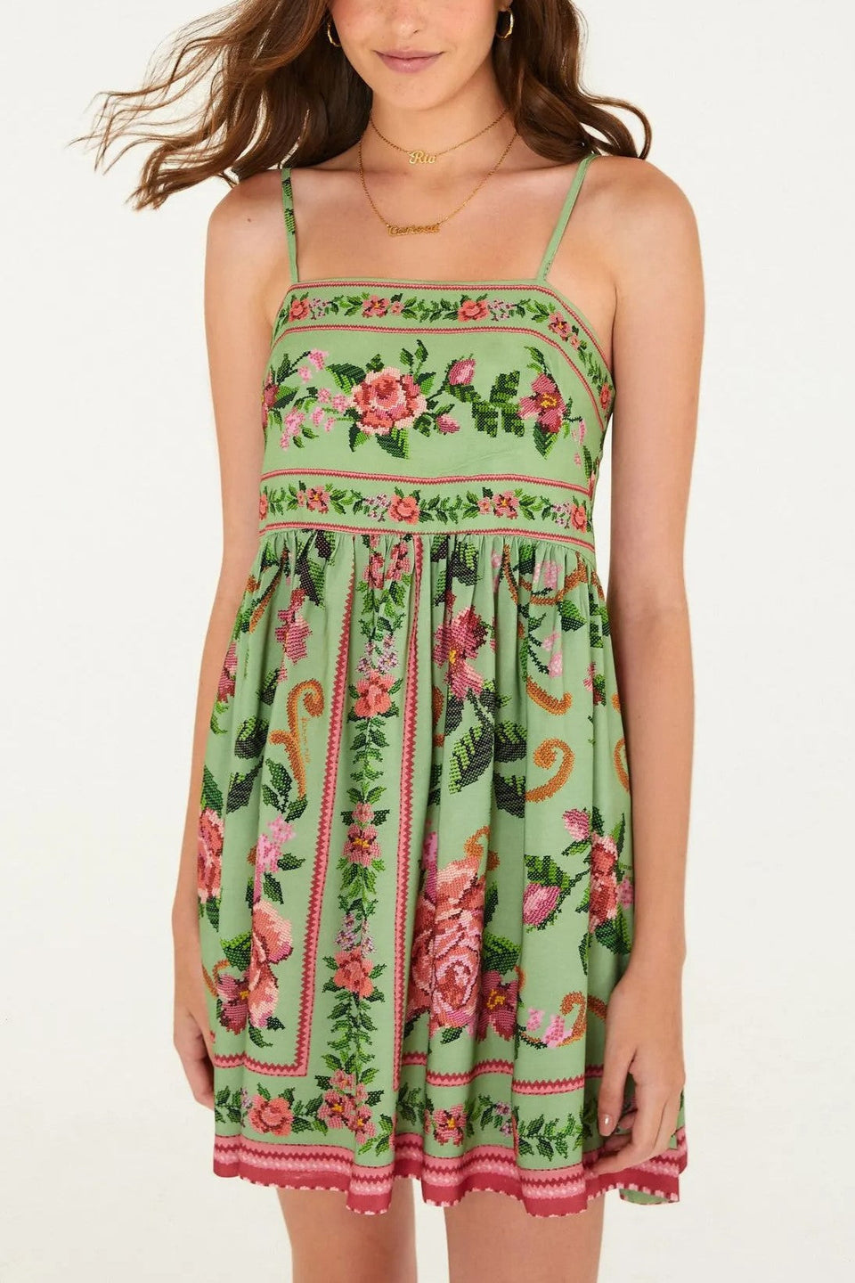 VESTIDO FARM CURTO FLOR REALEZA